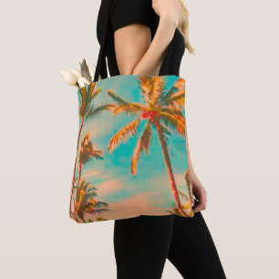 PixDezines Vintage Hawaiian Beach/Teal Tygkasse