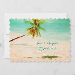 PixDezines Vintage Hawaiian Beach/Turcos Inbjudningar