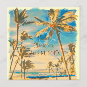 PixDezines vintage hawaiian/cerulean blue Inbjudningar