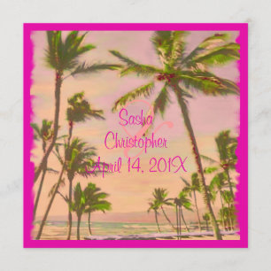 PixDezines vintage hawaiian/rosa Inbjudningar