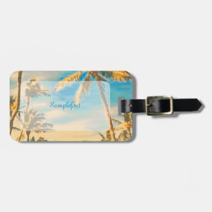 PixDezines vintage hawaiian scen/blue Bagagebricka