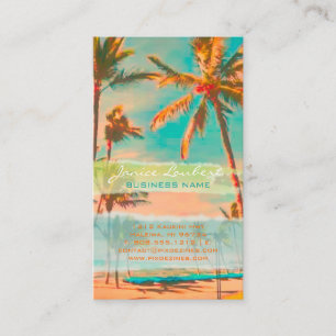 PixDezines vintage hawaiian scen/teal Visitkort