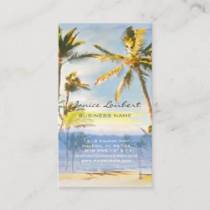 PixDezines vintage Hawaiian-strandscen Visitkort