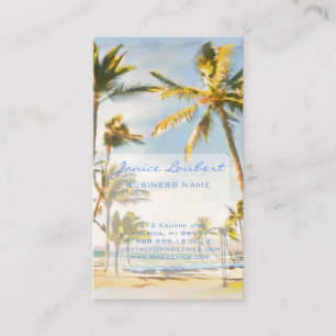 PixDezines vintage Hawaiian-strandscen Visitkort