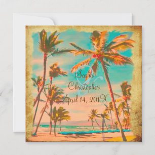 PixDezines vintage hawaiian/teal Inbjudningar