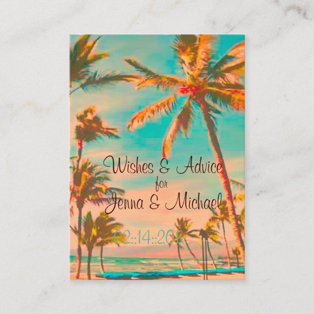 PixDezines vintage hawaiian/teal Rådkort (Framsida)