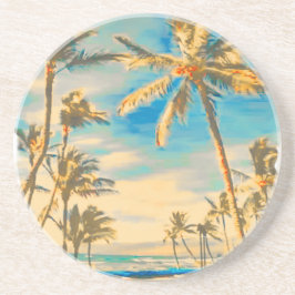PixDezines Vintage Hawaiiansk Strandscen Underlägg