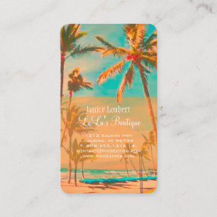 PixDezines Vintage hawaiiansk strandscen Visitkort