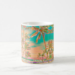 PixDezines Vintage hawaiianskt strand/ turkos Kaffemugg
