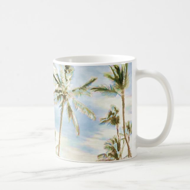 PixDezines Vintage hawaiianskt strandmotiv Kaffemugg (Höger)