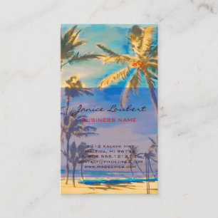 PixDezines Vintage hawaiianskt strandmotiv Visitkort