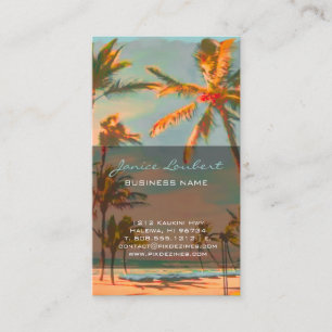 PixDezines Vintage hawaiianskt strandmotiv Visitkort