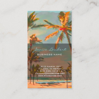 PixDezines Vintage hawaiianskt strandmotiv Visitkort