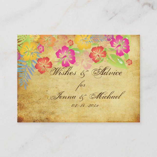 PixDezines Vintage Hibiscus Advice-kort Rådkort (Framsida)