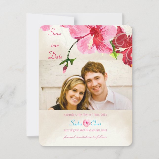 PixDezines vintage hibiscus/spara-datum Spara Datumet (Framsida)