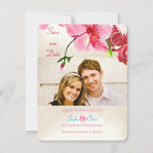 PixDezines vintage hibiscus/spara-datum Spara Datumet