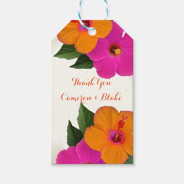 PixDezines vintage/hibiskus/ Presentetikett (Framsidan)