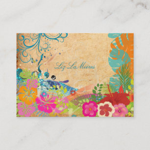 PixDezines vintage hula vinkara Visitkort