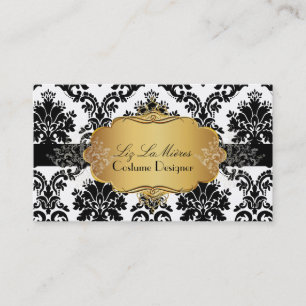 PixDezines vintage la paloma damask Visitkort