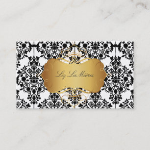 PixDezines vintage leila damask/faux parchment Visitkort