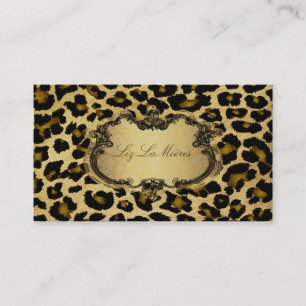 PixDezines Vintage leopard Visitkort