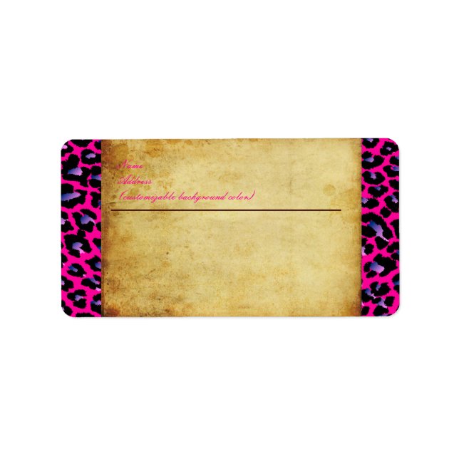 PixDezines vintage lila cheetah/diy färg Adressetikett (Framsidan)