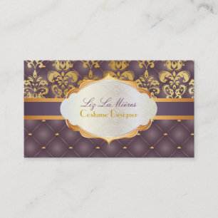 PixDezines vintage lys Damask Visitkort