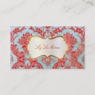 PixDezines vintage natasha damask Visitkort