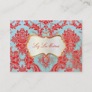 PixDezines vintage natasha damask Visitkort