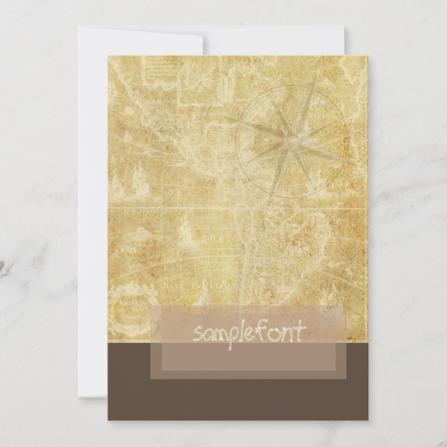 PixDezines Vintage Nautilus Kart+kompass (Framsida)