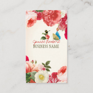 PixDezines vintage peonies/DIY-bakgrund Visitkort