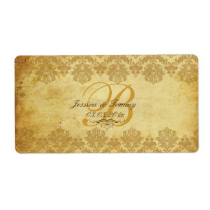 PixDezines vintage piqué damask+4 etikettval Fraktsedel
