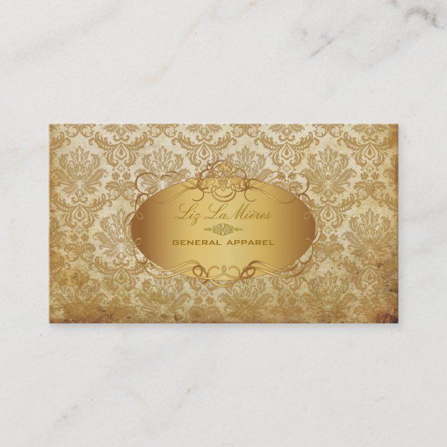PixDezines vintage piqué-damask Visitkort (Framsida)