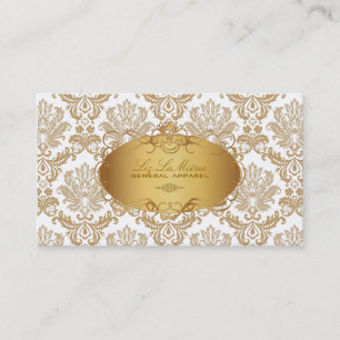 PixDezines vintage piqué damask Visitkort