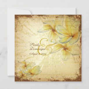 PixDezines Vintage Plumeria Inbjudningar