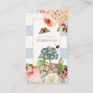 PixDezines vintage primrose, peonier Visitkort