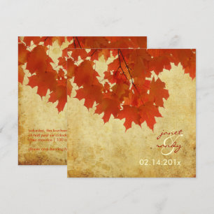 PixDezines VINTAGE RED MAPLE LÖV/FALL/AUTUMUN Inbjudningar