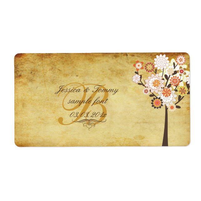 PixDezines vintage retro träd/fall tillfälle Fraktsedel (Framsidan)