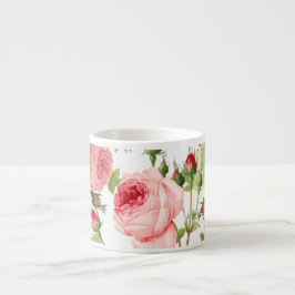PixDezines Vintage Rosa Centifolia/Redoute Espressomugg