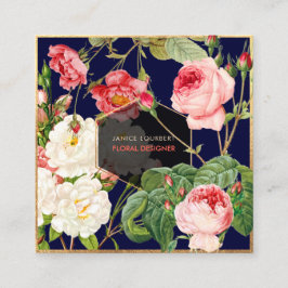 PixDezines VINTAGE ROSOR BOTANICAL SKRIV UT Fyrkantigt Visitkort