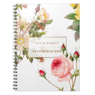 PixDezines Vintage Rosor/Redoute Anteckningsbok