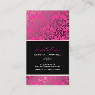 PixDezines vintage rossi damask/dyy bakgrund Visitkort