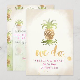PixDezines Vintage Royal Hawaiian Pinapples Inbjudningar