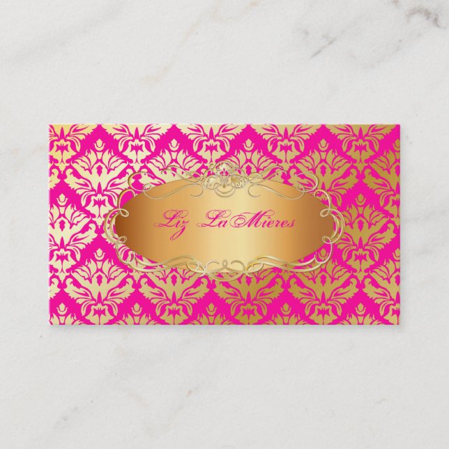 PixDezines vintage sabin damask Visitkort (Framsida)