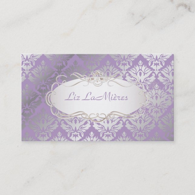 PixDezines vintage sabin damask Visitkort (Framsida)