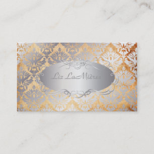 PixDezines vintage sabine Damask Visitkort