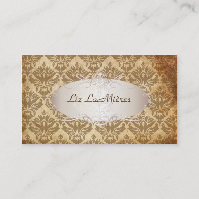 PixDezines vintage sabine Damask Visitkort (Framsida)