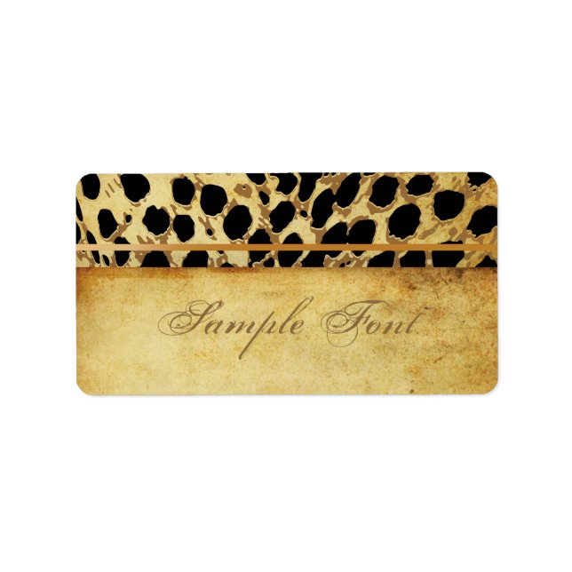 PixDezines vintage safari/cheetah Adressetikett (Framsidan)