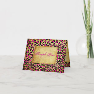 PixDezines vintage safari/leopard/DIY-teckensnitt+ Tack Kort
