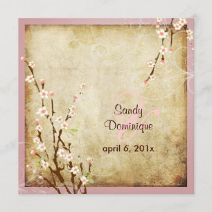 PixDezines Vintage Sakura, DIY färger! Inbjudningar